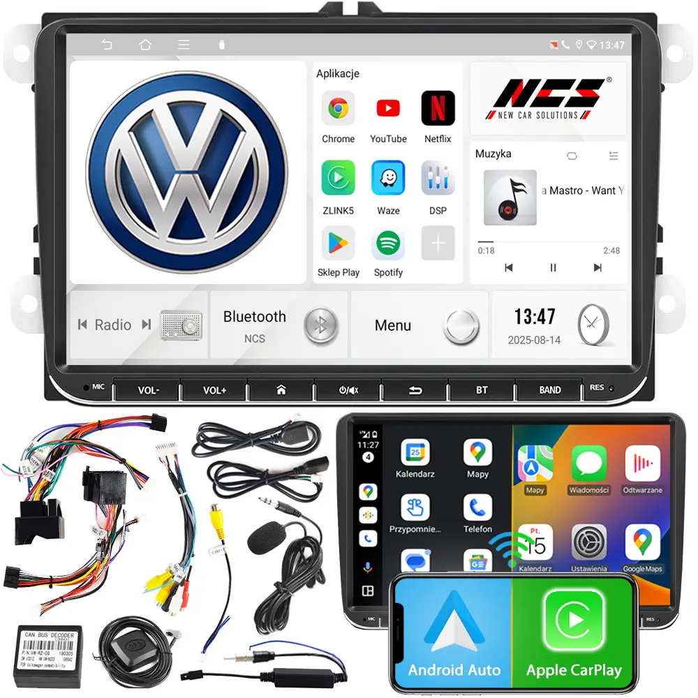 Radio nawigacja NCS P4V9 Android 9 do Volkswagen